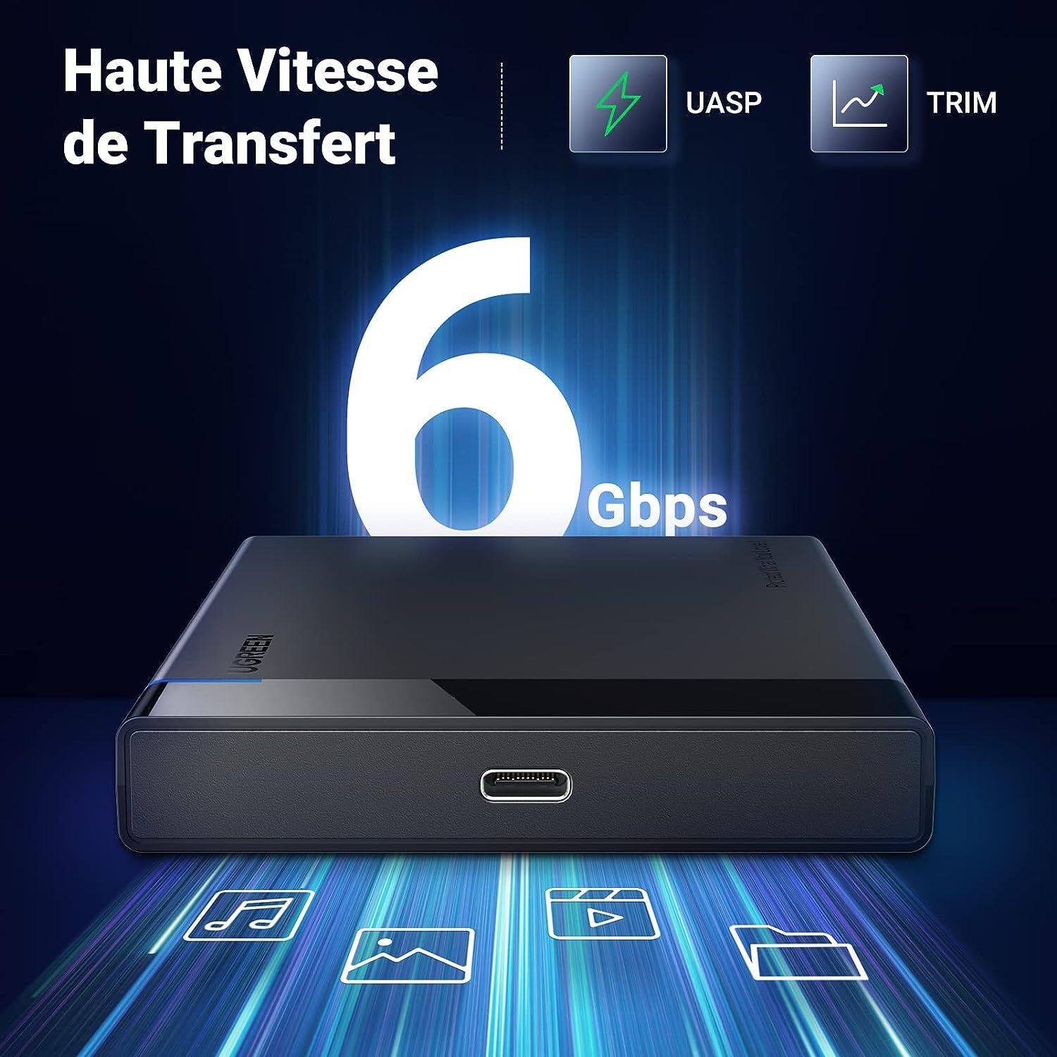 Boitier externe Ugreen USB-C vers USB-A SATA 2,5" (50743)