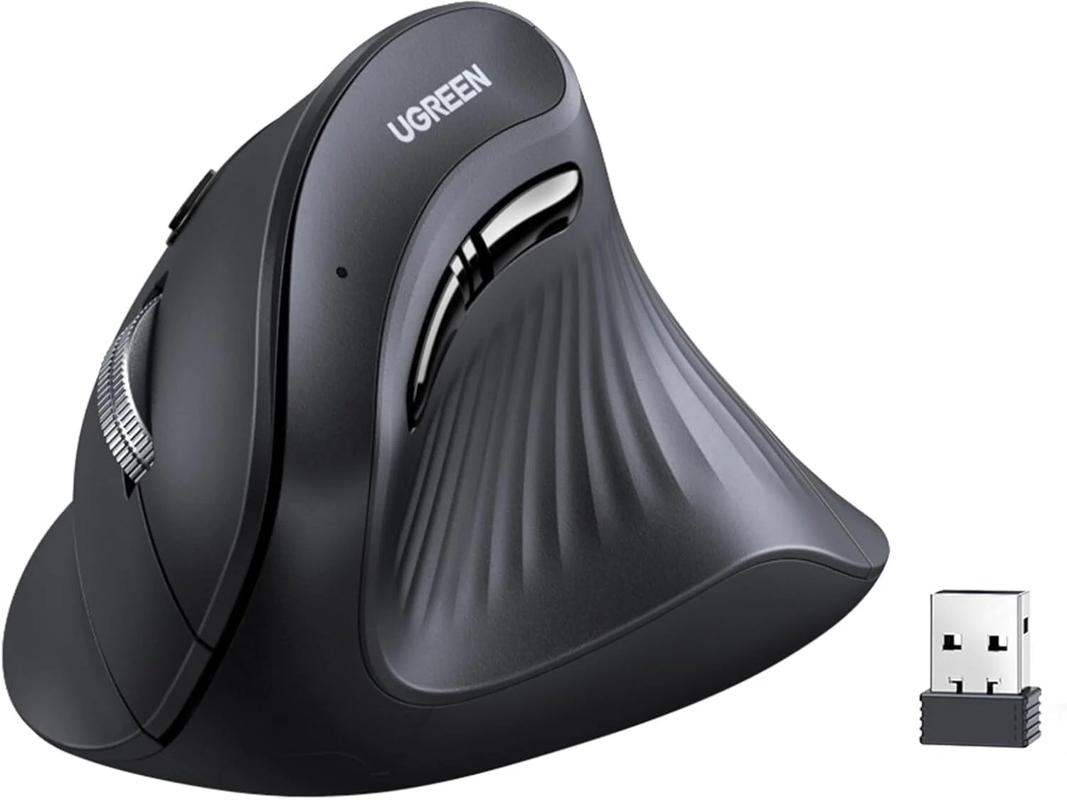 Souris sans fil Bluetooth Ugreen Multi-mode Vertical Noir (25444)