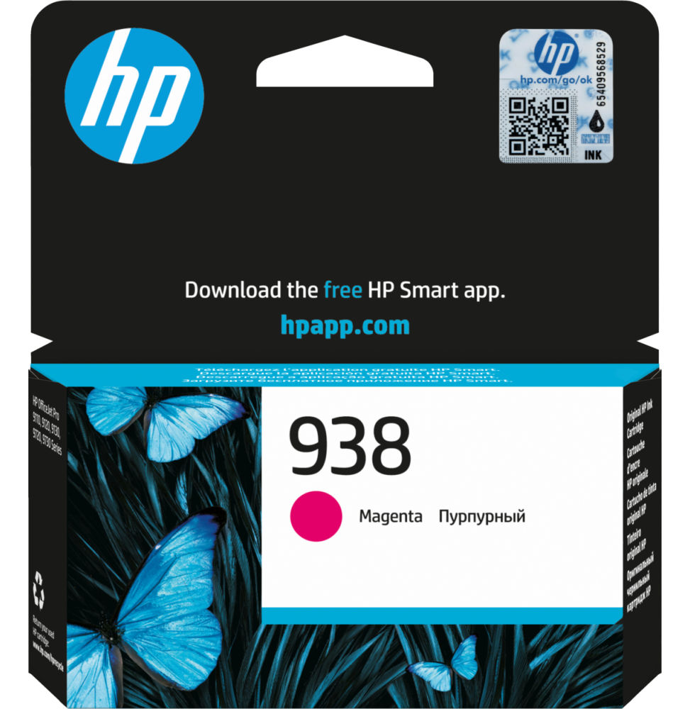 HP 938 Magenta - Cartouche d'encre HP d'origine (4S6X6PE)