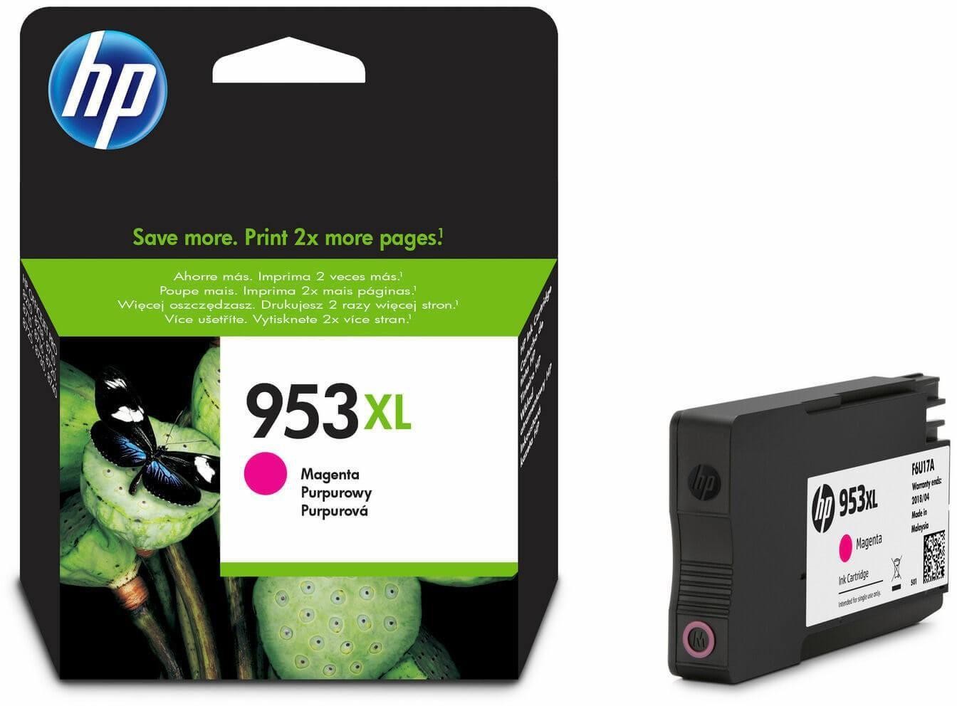 HP 953XL Magenta - Cartouche d'encre grande capacité HP d'origine (F6U17AE)
