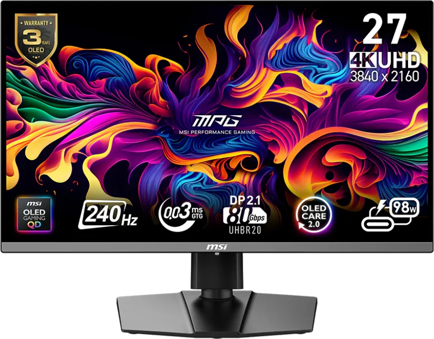 Écran Gaming 27" 4K UltraHD MSI MPG 272URX QD-OLED (9S6-3CD79A-054)