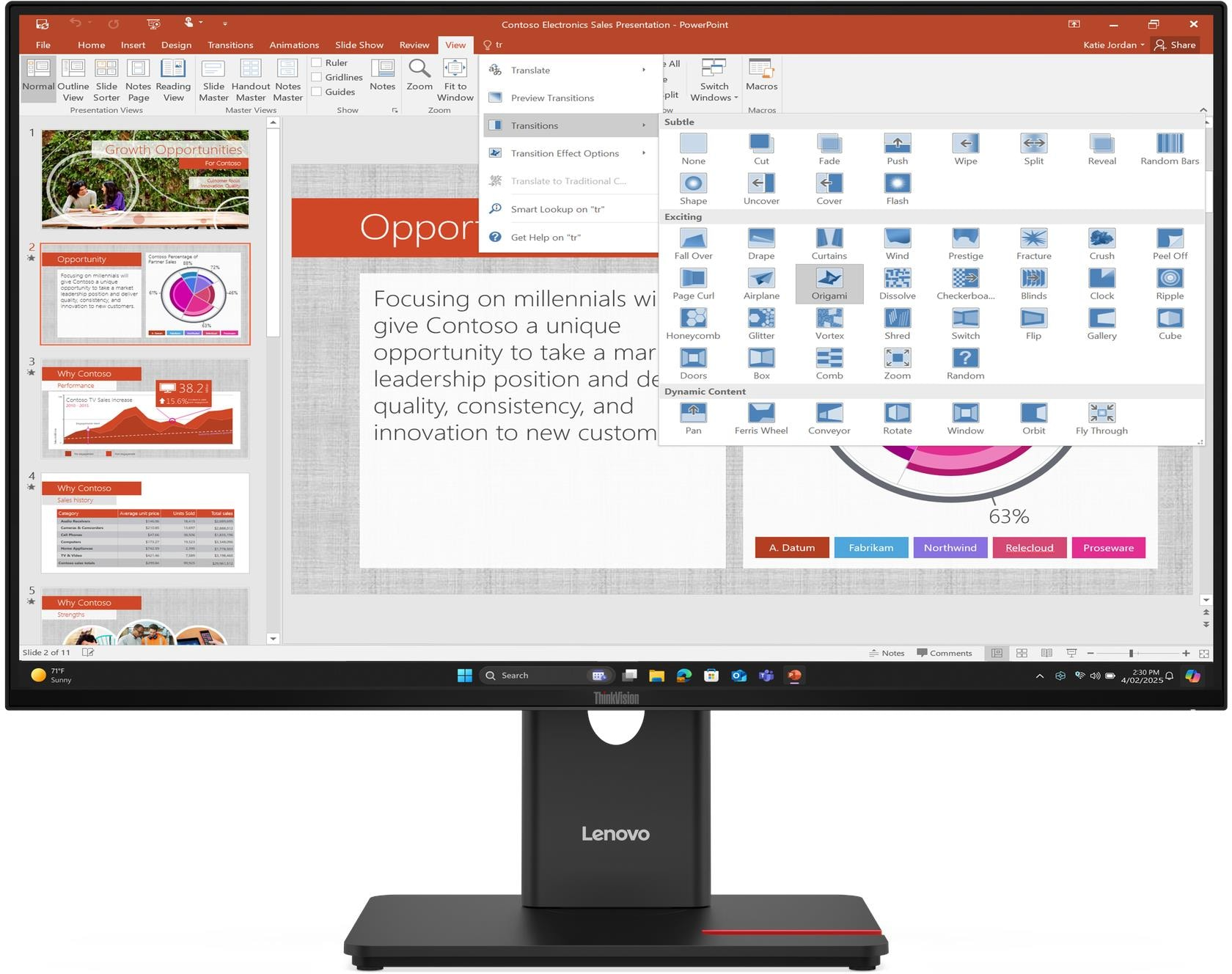 Écran Plat 27" Lenovo ThinkVision T27-40 (64A5MAT6EU)