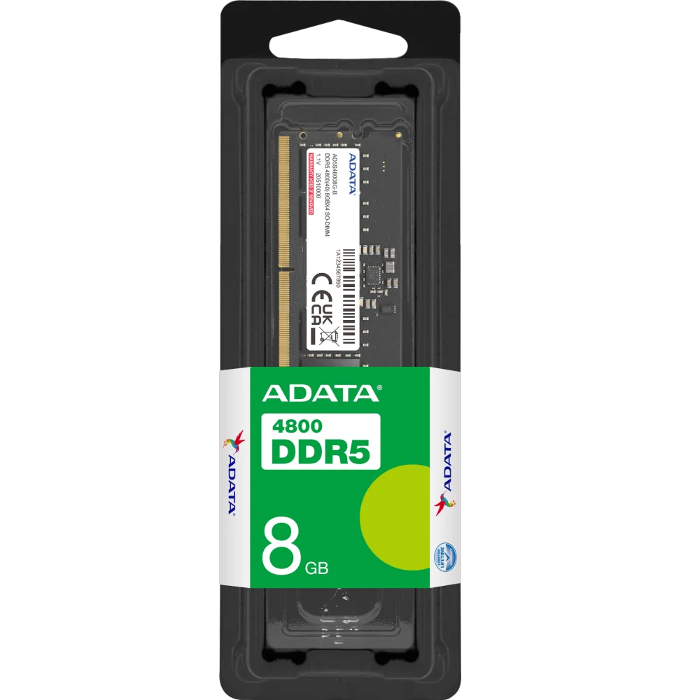 Barrette mémoire ADATA SO-DIMM 8GB DDR5-4800 MHz - PC Portable (AD5S48008G-S)