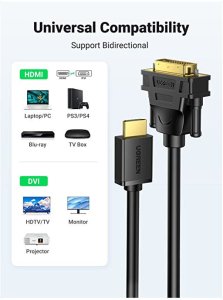 Cable Ugreen HDMI Male vers DVI - 2 mètres (10135)