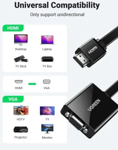 Adaptateur Ugreen HDMI vers VGA avec audio (40248)