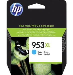 HP 953XL Cyan - Cartouche d'encre grande capacité HP d'origine (F6U16AE)