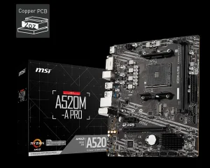 Carte Mère MSI A520M-A PRO AM4 Micro-ATX (911-7C96-044)